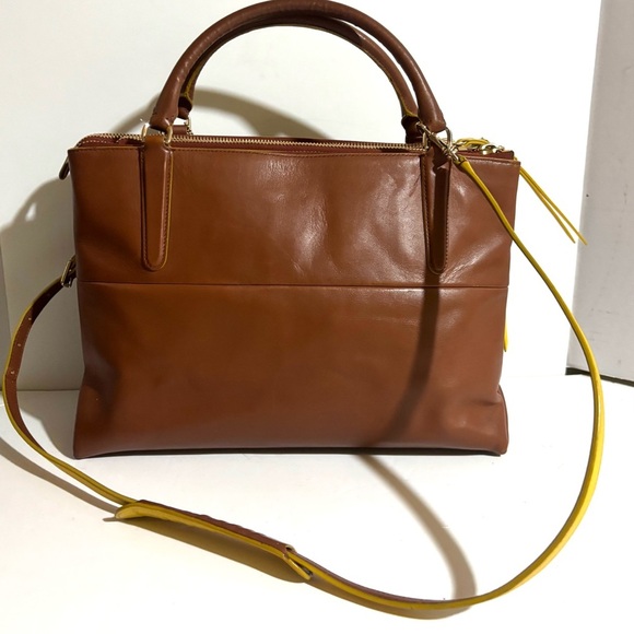 Coach Brown and Yellow Shoulder Bag - Picture 4 of 9